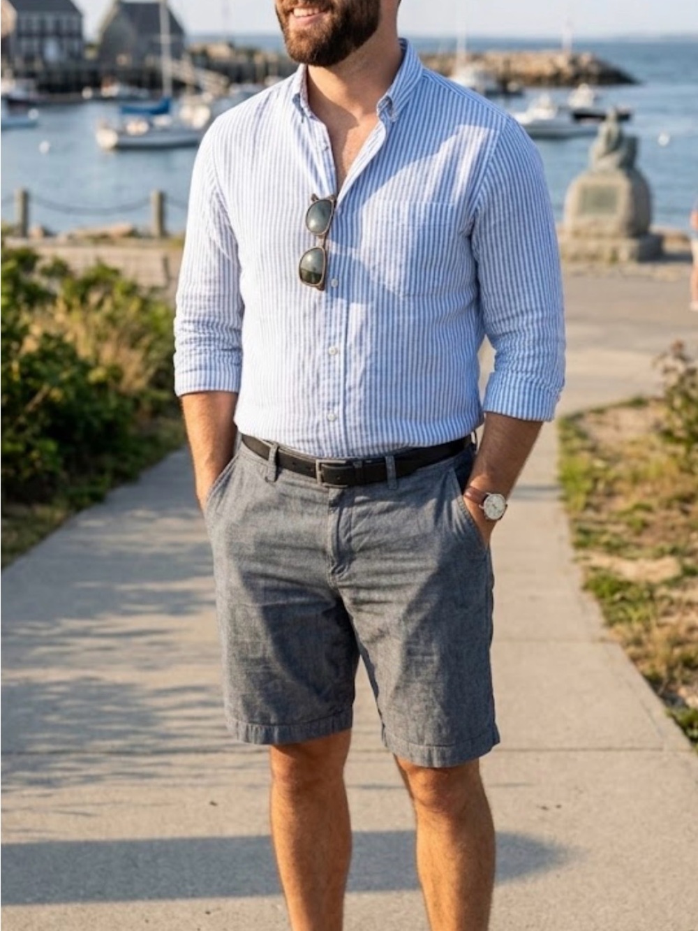 J. Crew Men’s Grey Flat-Front Shorts